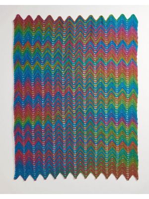 Crypto Crochet Chevron Throw - Rainbow Sherbet (9)
